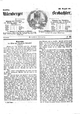 Nürnberger Beobachter Samstag 10. August 1861