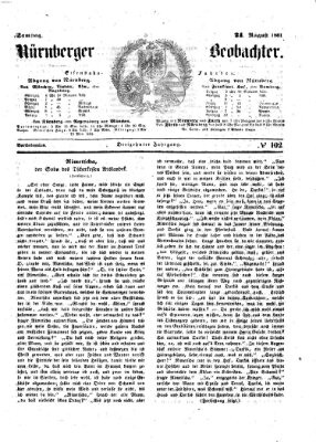 Nürnberger Beobachter Samstag 24. August 1861