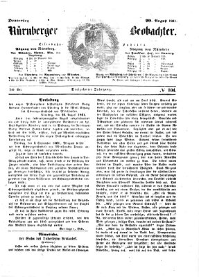 Nürnberger Beobachter Donnerstag 29. August 1861