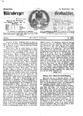 Nürnberger Beobachter Donnerstag 5. September 1861