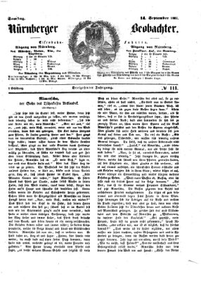 Nürnberger Beobachter Samstag 14. September 1861