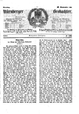 Nürnberger Beobachter Dienstag 17. September 1861