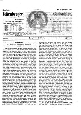 Nürnberger Beobachter Samstag 21. September 1861