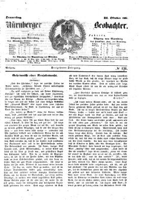 Nürnberger Beobachter Donnerstag 31. Oktober 1861