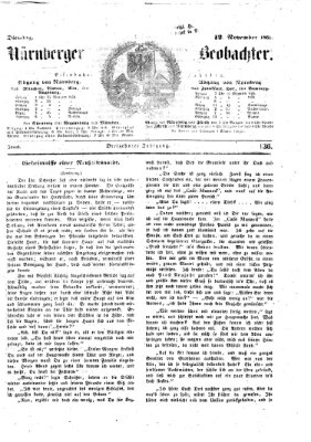 Nürnberger Beobachter Dienstag 12. November 1861