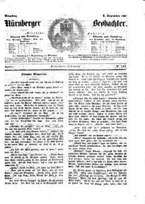 Nürnberger Beobachter Samstag 7. Dezember 1861