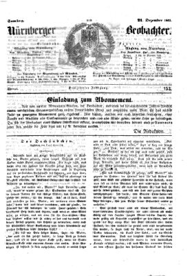 Nürnberger Beobachter Samstag 21. Dezember 1861