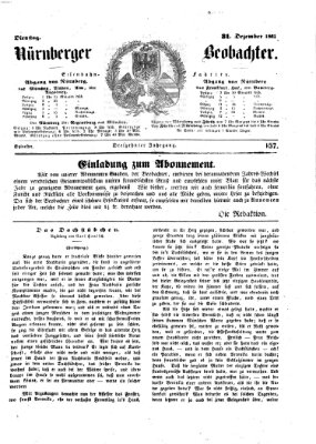 Nürnberger Beobachter Dienstag 31. Dezember 1861