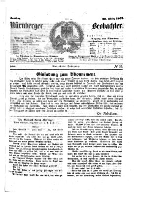 Nürnberger Beobachter Samstag 22. März 1862