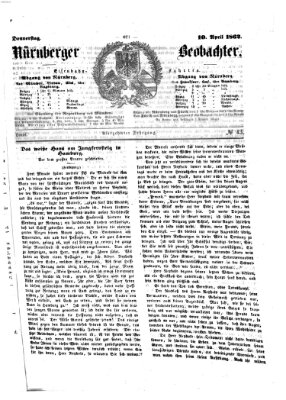 Nürnberger Beobachter Donnerstag 10. April 1862