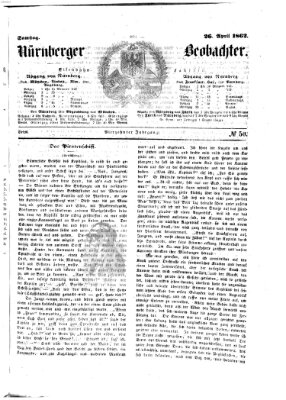 Nürnberger Beobachter Samstag 26. April 1862