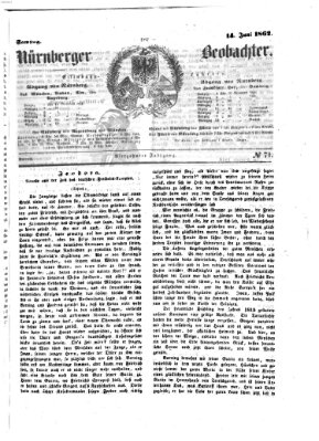 Nürnberger Beobachter Samstag 14. Juni 1862