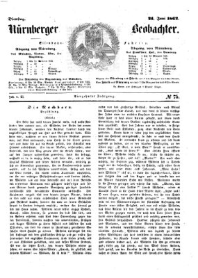 Nürnberger Beobachter Dienstag 24. Juni 1862