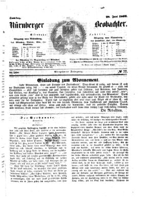 Nürnberger Beobachter Samstag 28. Juni 1862