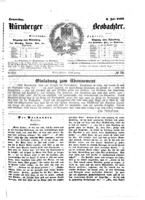 Nürnberger Beobachter Donnerstag 3. Juli 1862