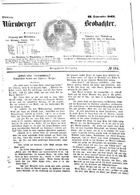 Nürnberger Beobachter Dienstag 23. September 1862