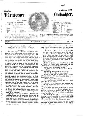 Nürnberger Beobachter Samstag 4. Oktober 1862