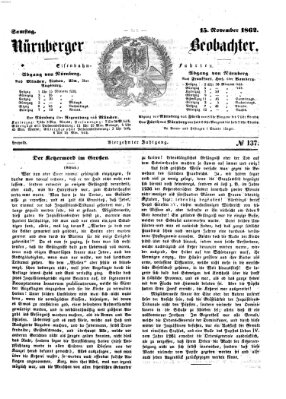 Nürnberger Beobachter Samstag 15. November 1862