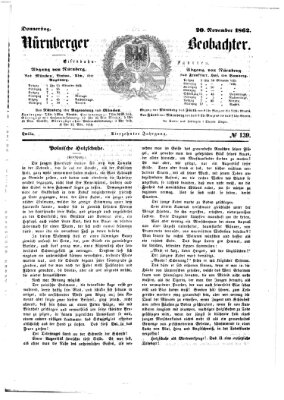 Nürnberger Beobachter Donnerstag 20. November 1862