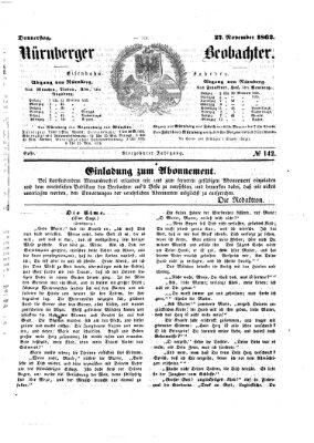 Nürnberger Beobachter Donnerstag 27. November 1862