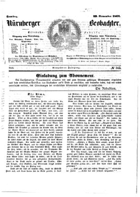 Nürnberger Beobachter Samstag 29. November 1862