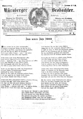 Nürnberger Beobachter Donnerstag 1. Januar 1863