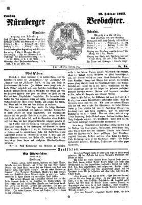 Nürnberger Beobachter Donnerstag 12. Februar 1863