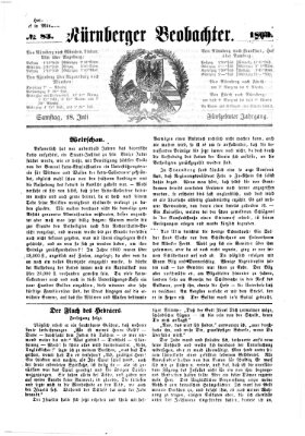 Nürnberger Beobachter Samstag 18. Juli 1863