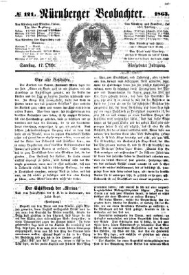 Nürnberger Beobachter Samstag 17. Oktober 1863