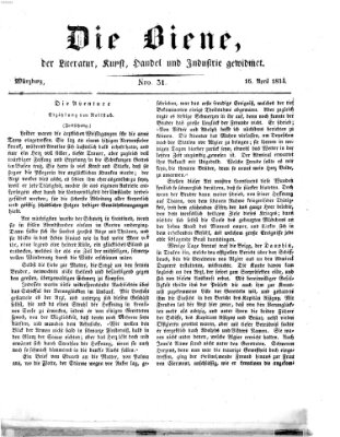 Die Biene (Würzburger Journal) Mittwoch 16. April 1834