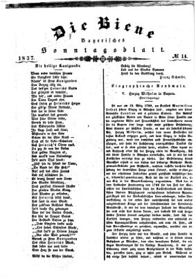 Die Biene Sonntag 2. April 1837