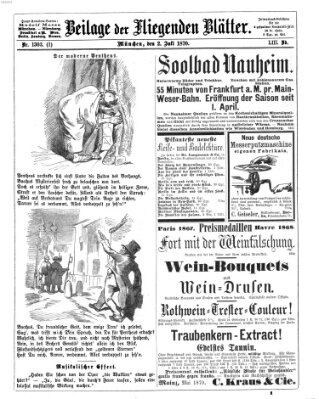 Fliegende Blätter Samstag 2. Juli 1870