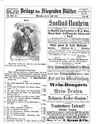 Fliegende Blätter Samstag 9. Juli 1870