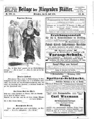 Fliegende Blätter Samstag 23. Juli 1870