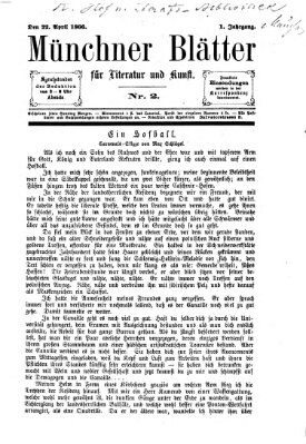 Münchner Blätter für Literatur und Kunst Sonntag 22. April 1866