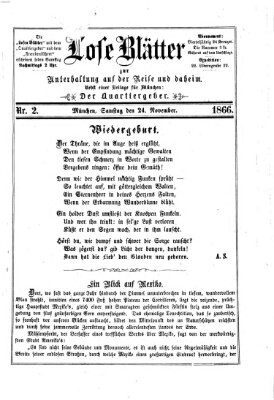 Lose Blätter Samstag 24. November 1866