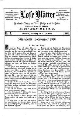 Lose Blätter Samstag 1. Dezember 1866