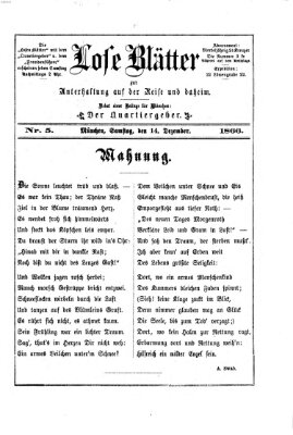 Lose Blätter Freitag 14. Dezember 1866