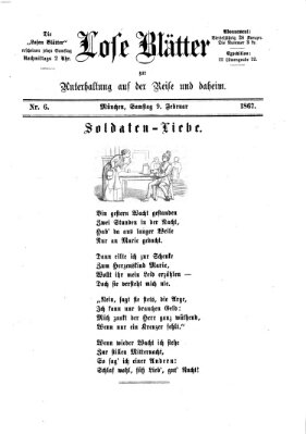 Lose Blätter Samstag 9. Februar 1867