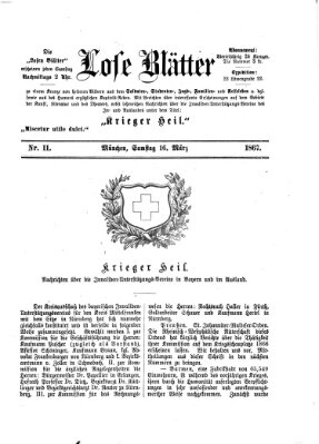 Lose Blätter Samstag 16. März 1867