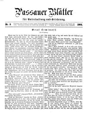 Passauer Blätter für Unterhaltung und Belehrung Sonntag 17. Januar 1864