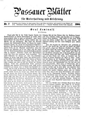 Passauer Blätter für Unterhaltung und Belehrung Sonntag 14. Februar 1864