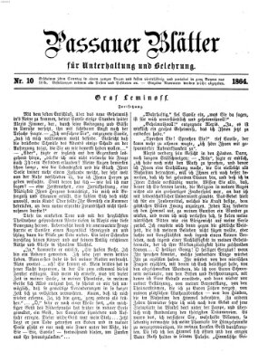 Passauer Blätter für Unterhaltung und Belehrung Sonntag 6. März 1864