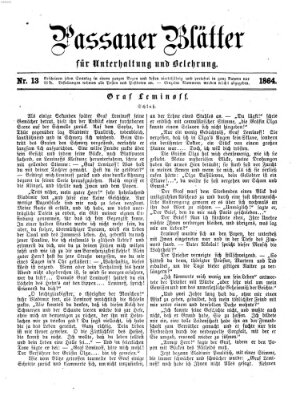 Passauer Blätter für Unterhaltung und Belehrung Sonntag 27. März 1864