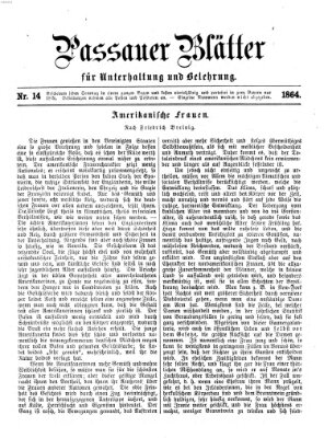 Passauer Blätter für Unterhaltung und Belehrung Sonntag 3. April 1864