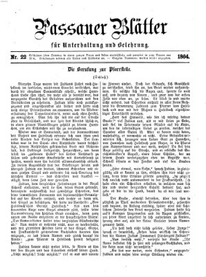 Passauer Blätter für Unterhaltung und Belehrung Sonntag 29. Mai 1864