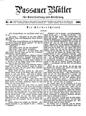 Passauer Blätter für Unterhaltung und Belehrung Sonntag 12. Juni 1864