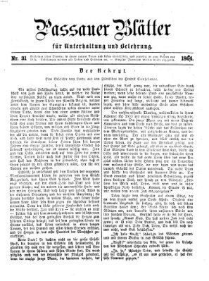 Passauer Blätter für Unterhaltung und Belehrung Sonntag 31. Juli 1864