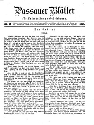 Passauer Blätter für Unterhaltung und Belehrung Sonntag 4. September 1864