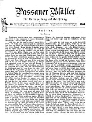 Passauer Blätter für Unterhaltung und Belehrung Sonntag 23. Oktober 1864